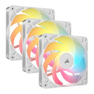 Lot de 3 Ventilateurs de boitier Corsair RS Reverse RGB - 12cm (Blanc)