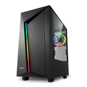 Boitier Moyen Tour ATX Sharkoon REV100 RGB avec panneaux vitrés (Noir)
