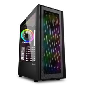 Boitier Moyen Tour ATX Sharkoon Wave RGB avec panneaux vitrés (Noir)