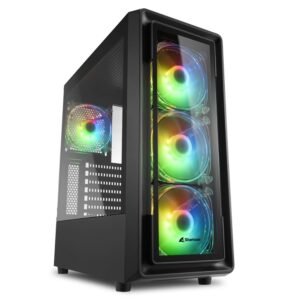 Boitier Moyen Tour ATX Sharkoon TK4 RGB avec panneaux vitrés (Noir)