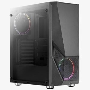 Boitier Moyen Tour ATX AeroCool Zauron V2 RGB avec panneau vitré (Noir)