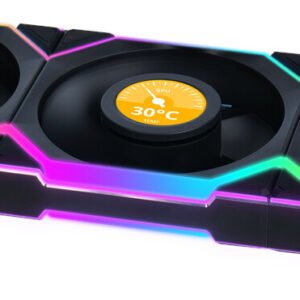 Lot de 3 Ventilateurs de boitier Lian Li Uni Fan SL Wireless LCD RGB - 12cm (Noir)