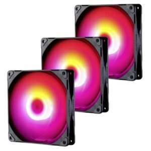 Lot de 3 Ventilateurs de boitier Phanteks M25 RGB - 12cm (Noir)