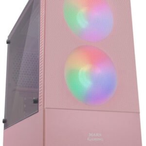 Boitier Mini Tour Micro ATX Mars Gaming MCZ RGB avec panneau vitré (Rose)