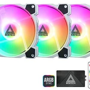 Lot de 3 Ventilateurs de boitier Montech Z3 Pro RGB - 12cm (Noir)