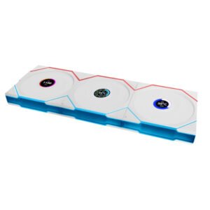 Lot de 3 Ventilateurs de boitier Lian Li Uni Fan TL Wireless LCD Reverse RGB - 12cm (Blanc)
